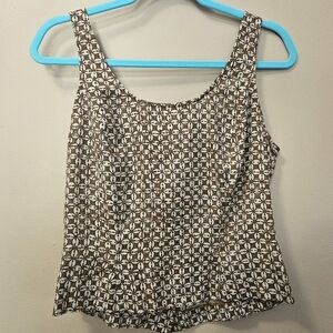 Finity Brown and White Patterned Blouse